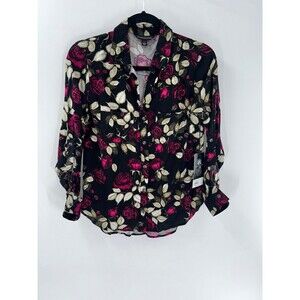 Women's Rock & Republic Floral Print Long Sleeve Button-up Shirt Size XS